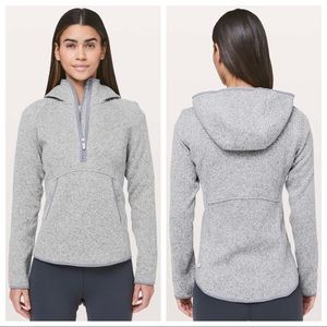 lululemon - fleece & thank you pullover sweater jacket half zip hooded hoodie